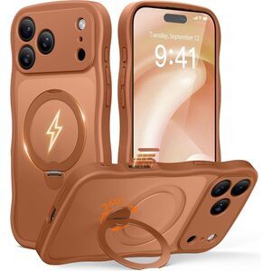 iPhone 17 Pro Max Case, Magsafe, 360° Spin, Wave Edge, Orange